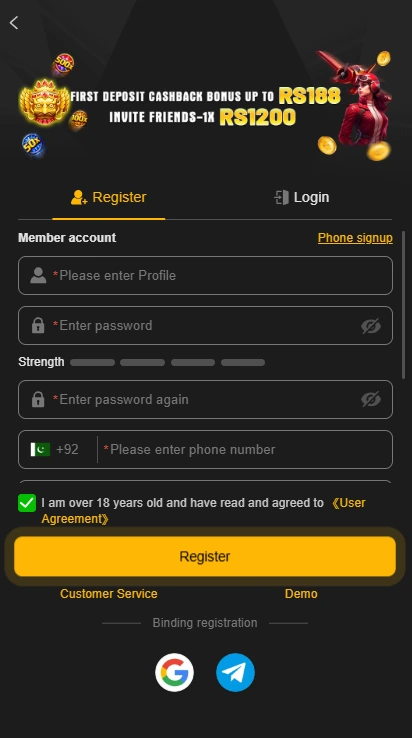 188PKR Register